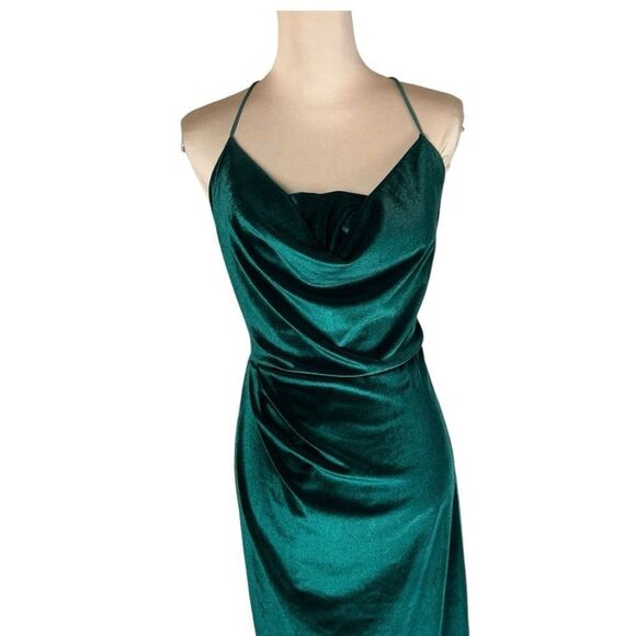 Lucy in the sky dress sz L Velvet Luxe Maxi Dress in Dark Green Swiftie - Picture 7 of 15